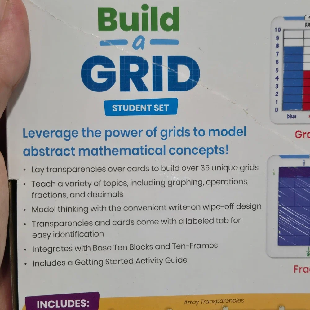 Hand2Mind Build-a-Grid Student Set Math Operations Fractions Area Model - Picture 3 of 8